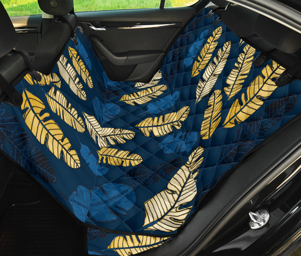 Banana Leaf Pattern Print Design BL09 Rear Dog  Seat Cover