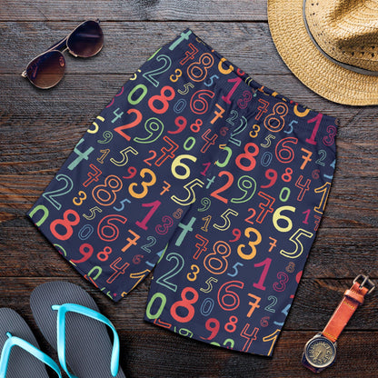 Number Pattern Print Design A01 Mens Shorts