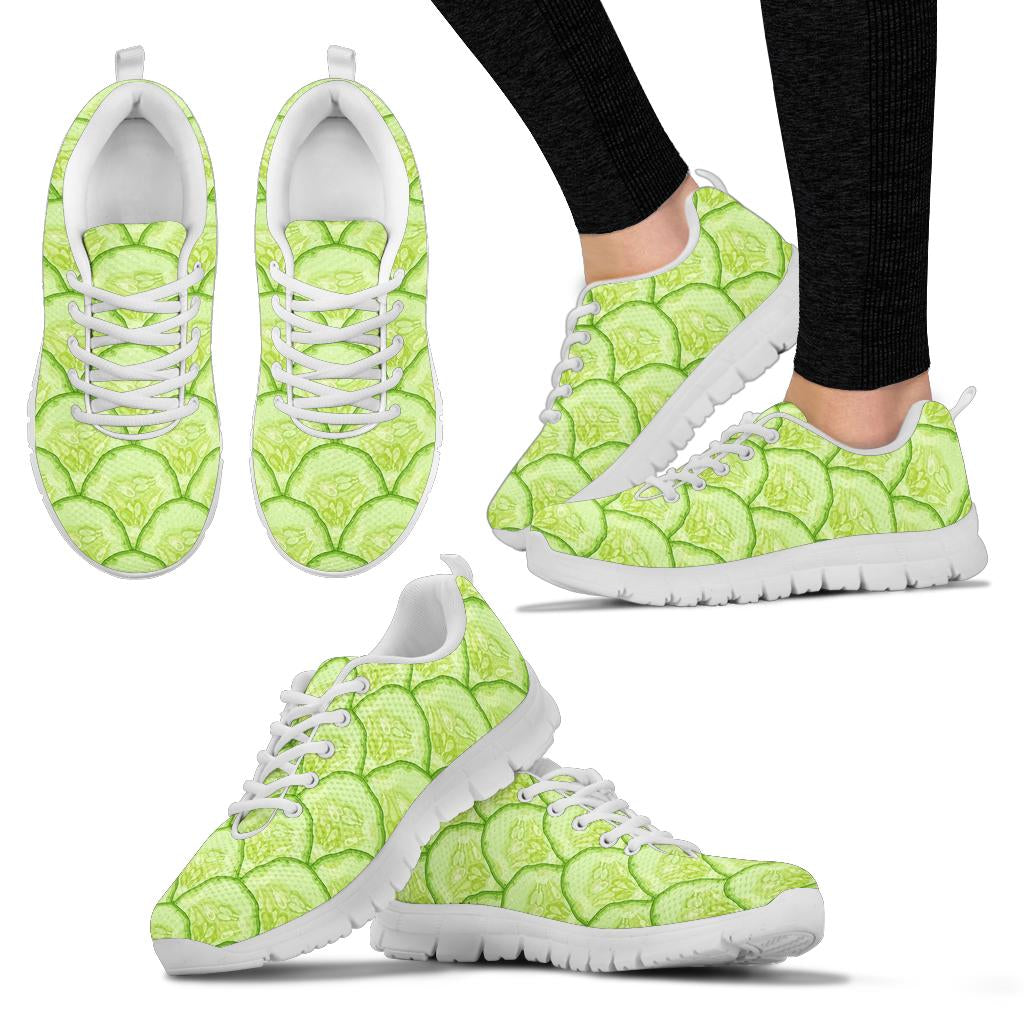 Cucumber Pattern Print Design CC04 Sneakers White Bottom Shoes