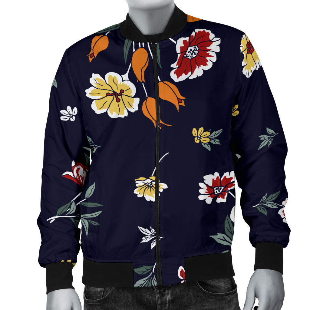 Summer Floral Pattern Print Design SF01 Men Bomber Jacket