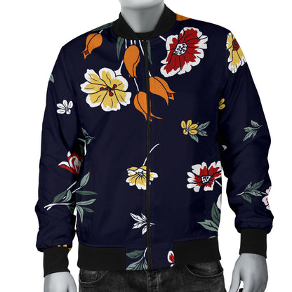 Summer Floral Pattern Print Design SF01 Men Bomber Jacket