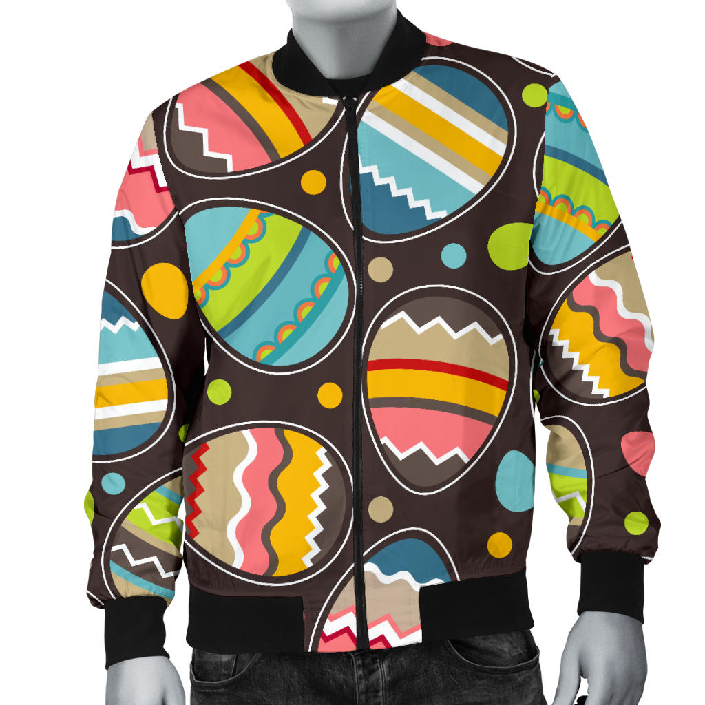 Easter Eggs Pattern Print Design RB03 Men Bomber Jacket