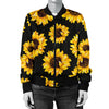 Sunflower Pattern Print Design SF05 Women Bomber Jacket