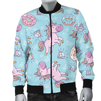 Donut Unicorn Pattern Print Design DN016 Men Bomber Jacket