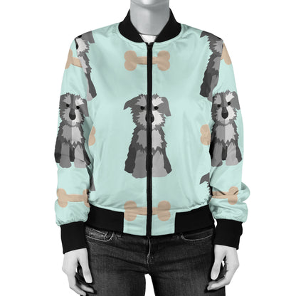 Schnauzers Pattern Print Design A03 Women's Bomber Jacket