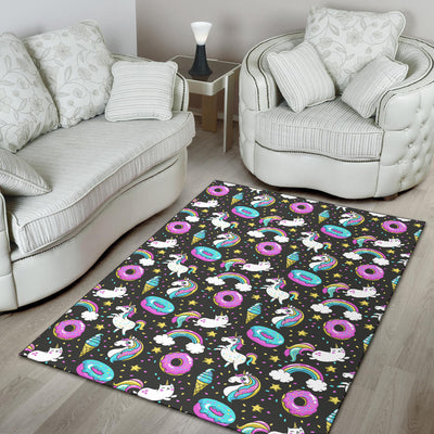 Donut Unicorn Pattern Print Design DN09 Area Rugs