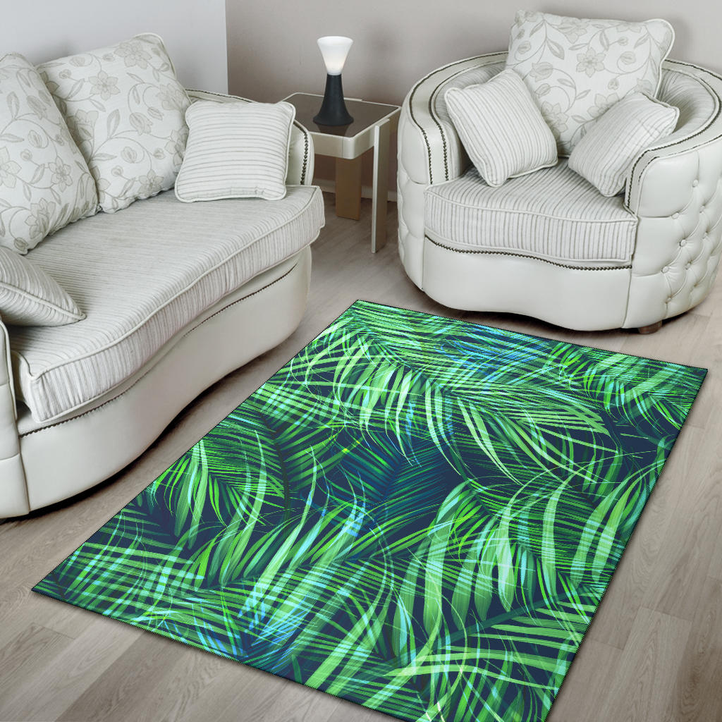 Palm Leaves Pattern Print Design PL02 Area Rugs