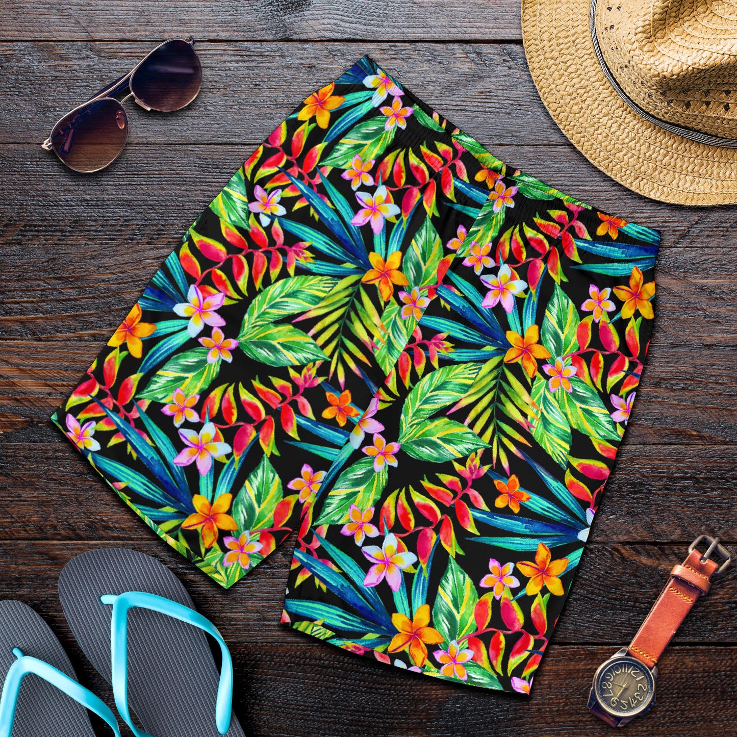 Heliconia Pattern Print Design HL09 Mens Shorts