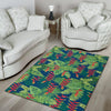 Heliconia Pattern Print Design HL08 Area Rugs