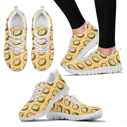 Durian Pattern Print Design DR02 Sneakers White Bottom Shoes