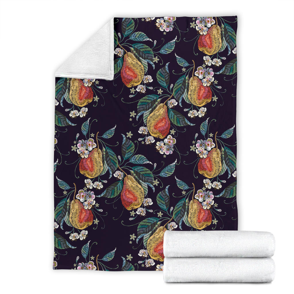 Pear Pattern Print Design PE02 Fleece Blanket