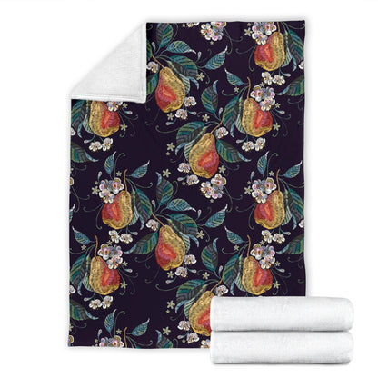 Pear Pattern Print Design PE02 Fleece Blanket