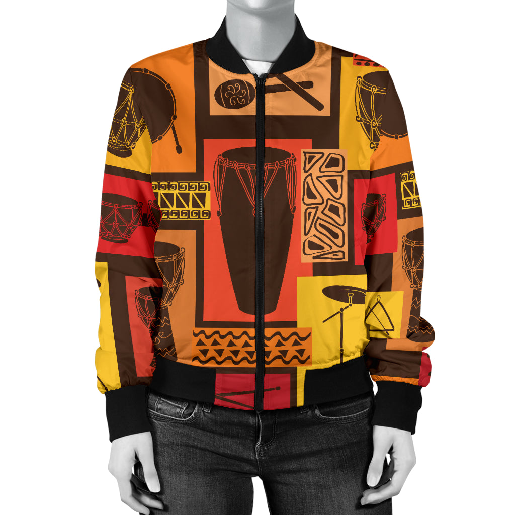 Percussion Pattern Print Design 02 Women's Bomber Jacket