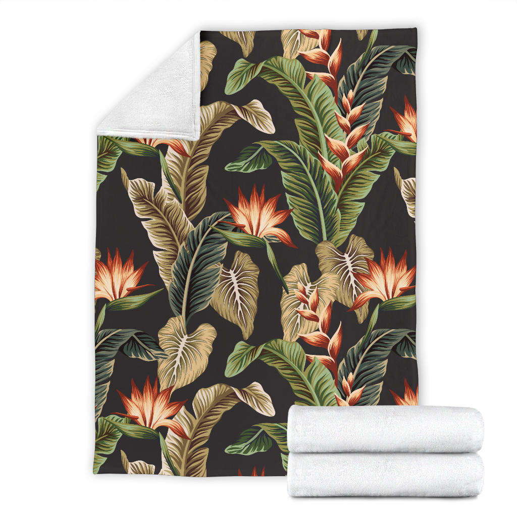 Tropical Flower Pattern Print Design TF014 Fleece Blanket