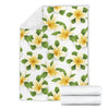 Yellow Plumeria Pattern Print Design PM012 Fleece Blanket