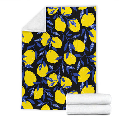 Lemon Pattern Print Design LM01 Fleece Blanket