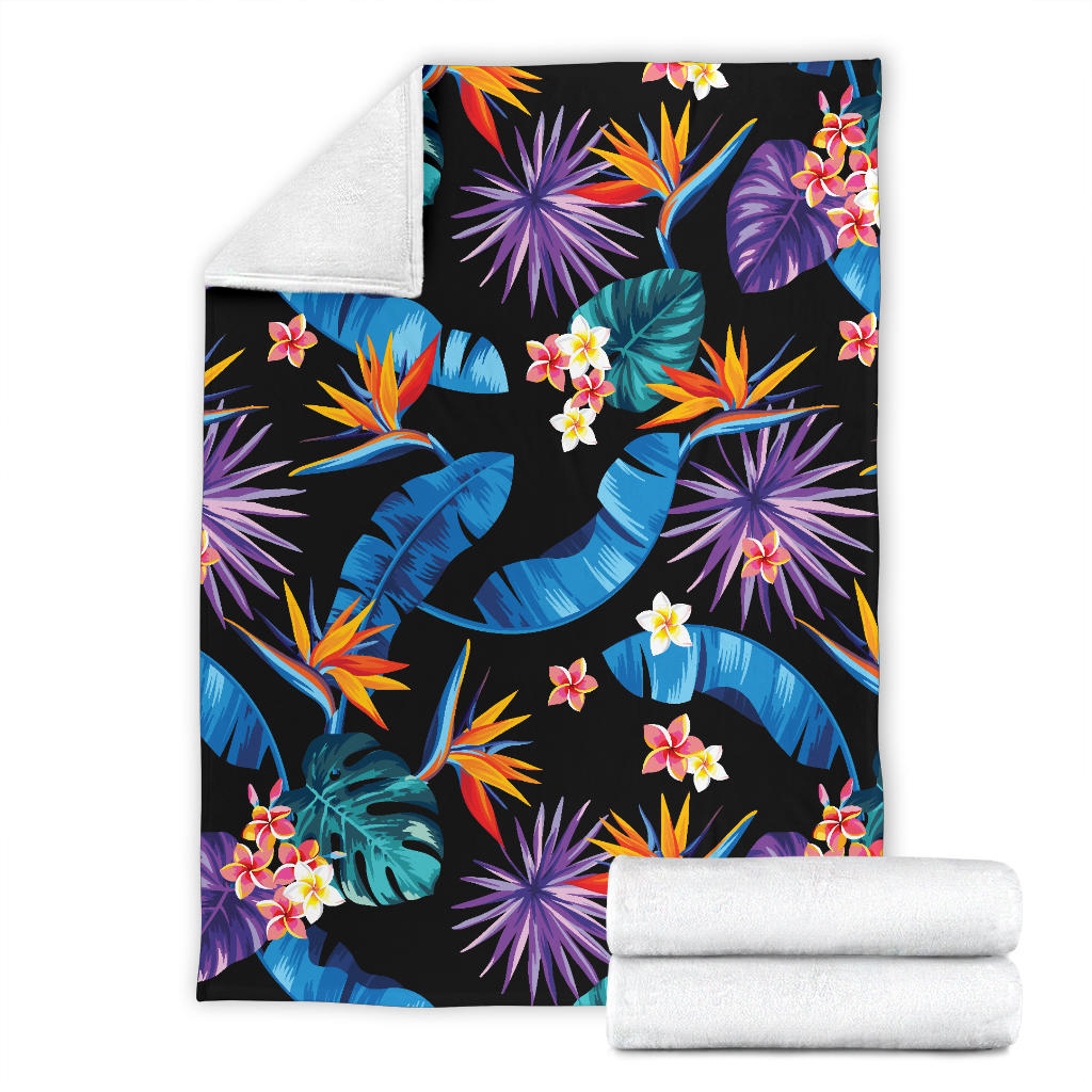 Tropical Flower Pattern Print Design TF018 Fleece Blanket