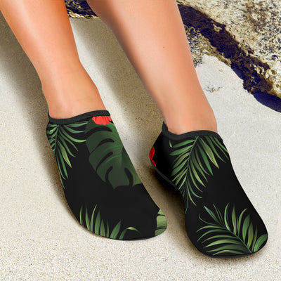 Red Hibiscus Tropical Aqua Water Shoes