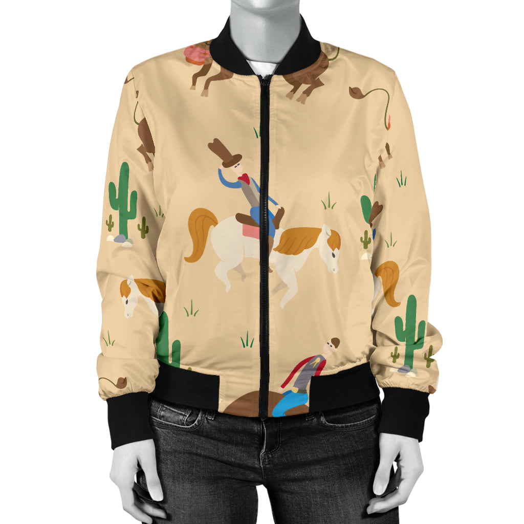 Rodeo Pattern Print Design A02 Women's Bomber Jacket