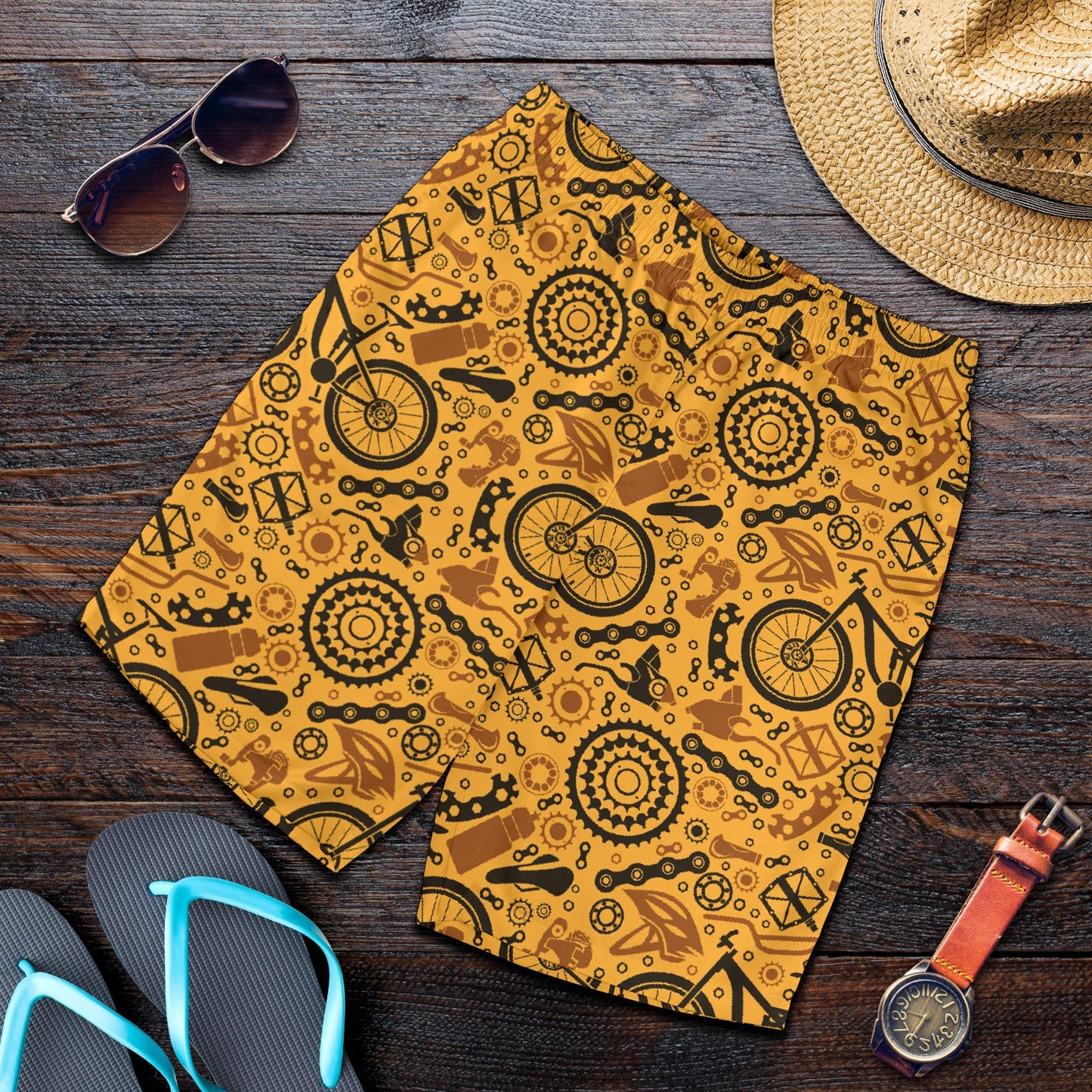 Mountain bike Pattern Print Design 03 Mens Shorts