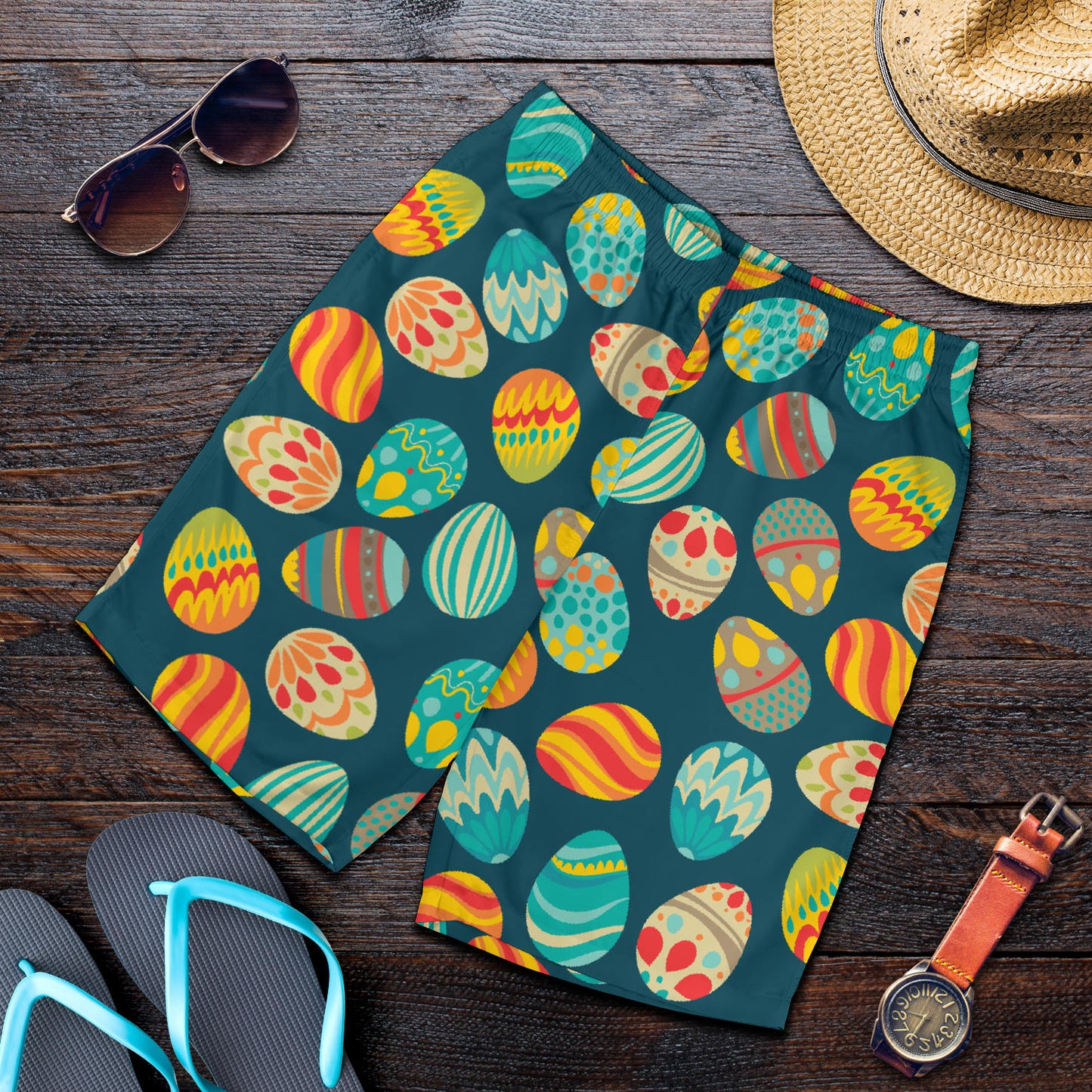 Easter Eggs Pattern Print Design RB09 Mens Shorts