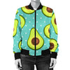 Avocado Pattern Print Design AC012 Women Bomber Jacket