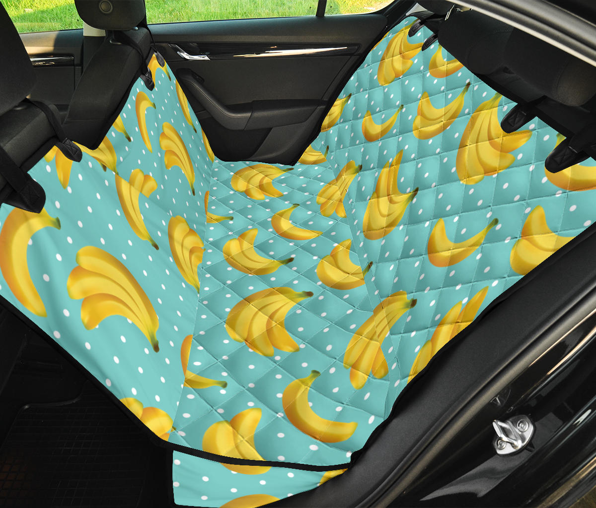 Banana Pattern Print Design BA02 Rear Dog  Seat Cover
