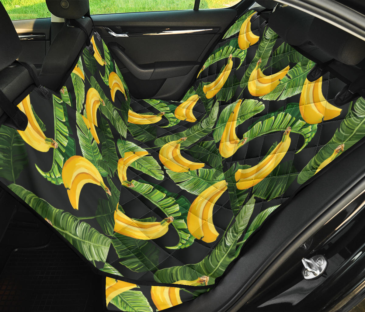 Banana Pattern Print Design BA01 Rear Dog  Seat Cover