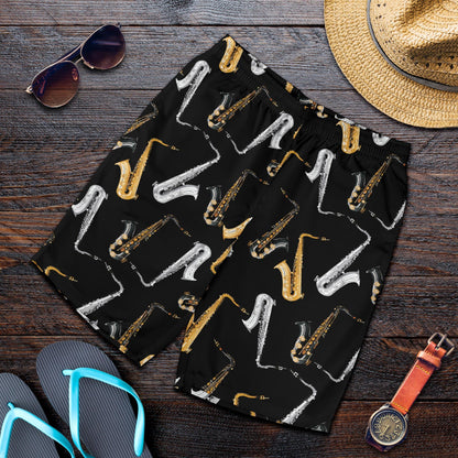 Saxophone Pattern Print Design 01 Mens Shorts