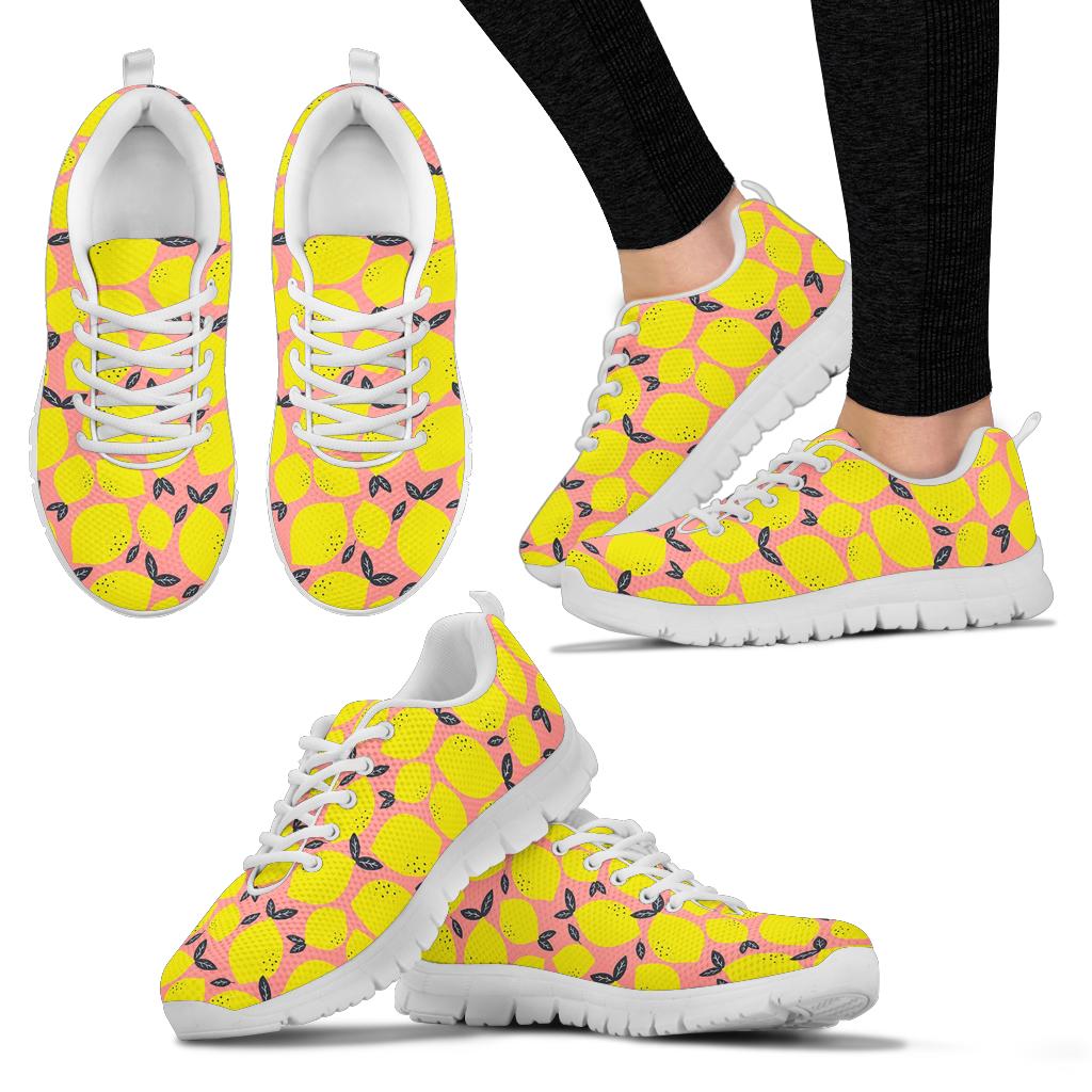 Lemon Pattern Print Design LM03 Sneakers White Bottom Shoes