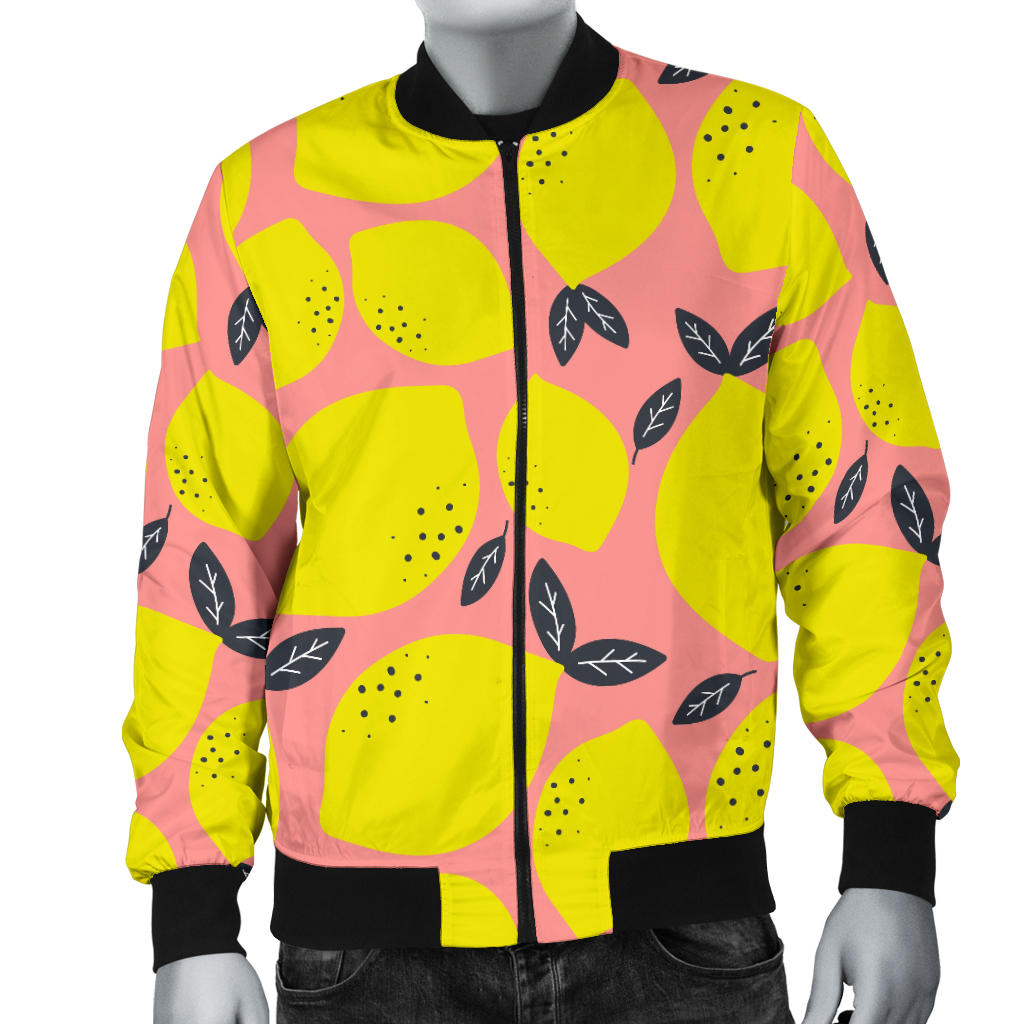 Lemon Pattern Print Design LM03 Men Bomber Jacket