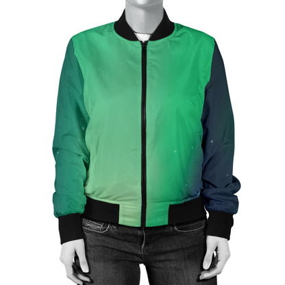 Aurora Borealis Pattern Print Design 04 Women's Bomber Jacket