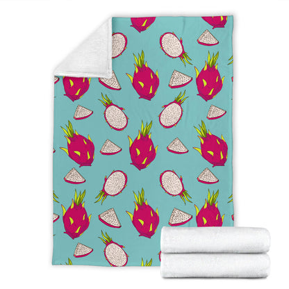 Dragonfruit Pattern Print Design DF01 Fleece Blanket