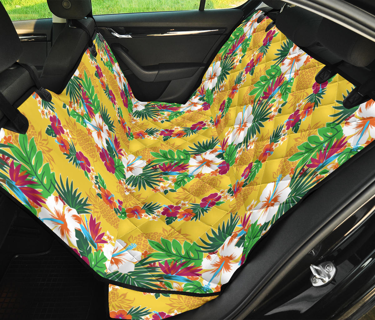 Hawaiian Themed Pattern Print Design H09 Rear Dog  Seat Cover