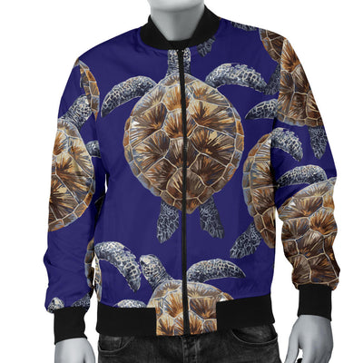 Sea Turtle Pattern Print Design T05 Men Bomber Jacket