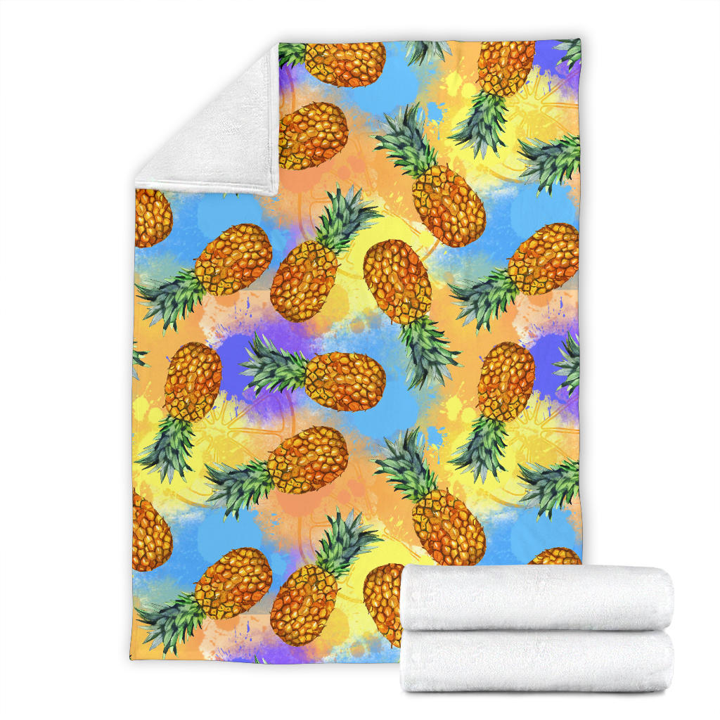 Pineapple Pattern Print Design PP09 Fleece Blanket