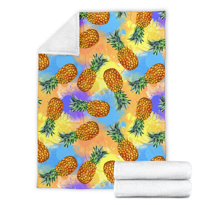 Pineapple Pattern Print Design PP09 Fleece Blanket