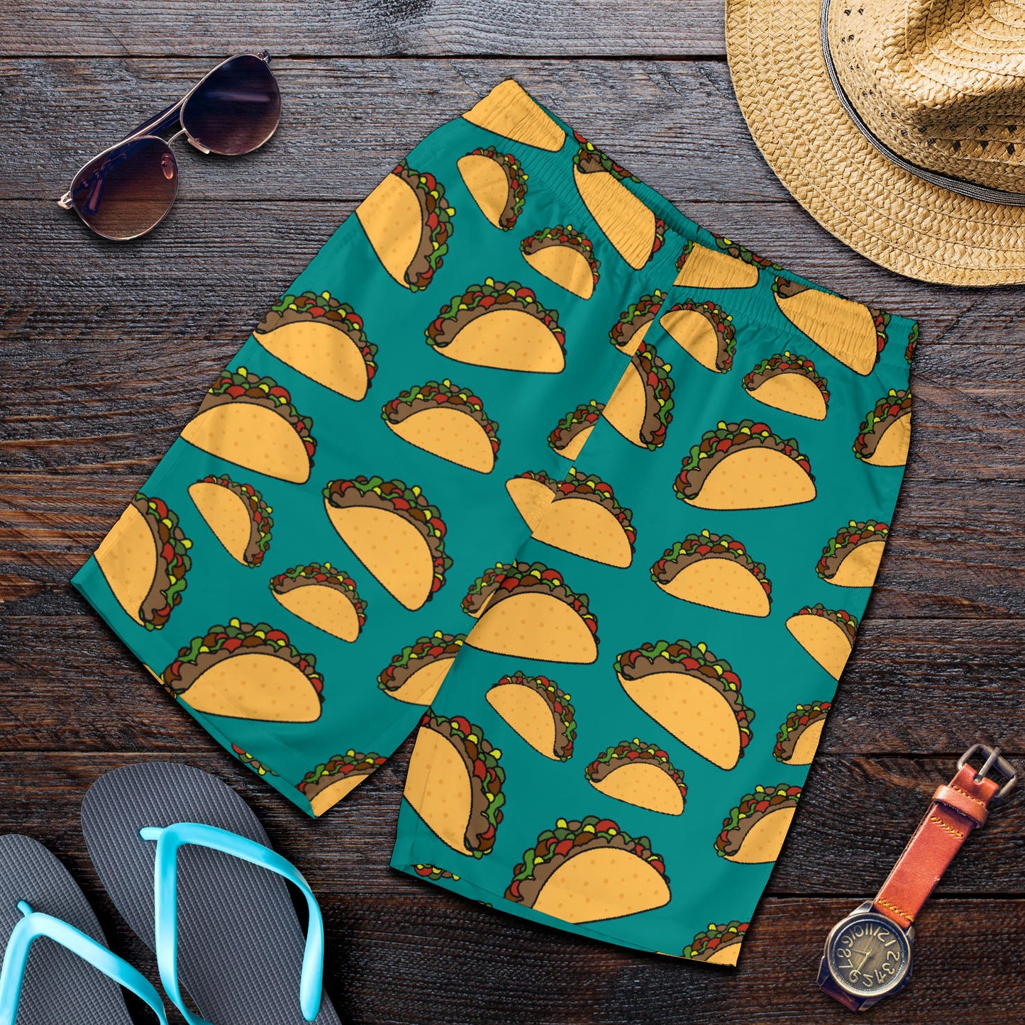 Taco Pattern Print Design TC07 Mens Shorts