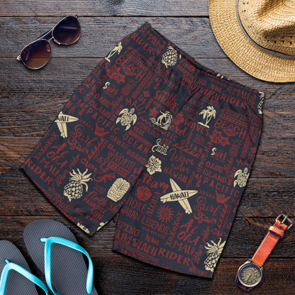 Hawaiian Themed Pattern Print Design H017 Mens Shorts