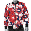 Red Hibiscus Pattern Print Design HB01 Men Bomber Jacket