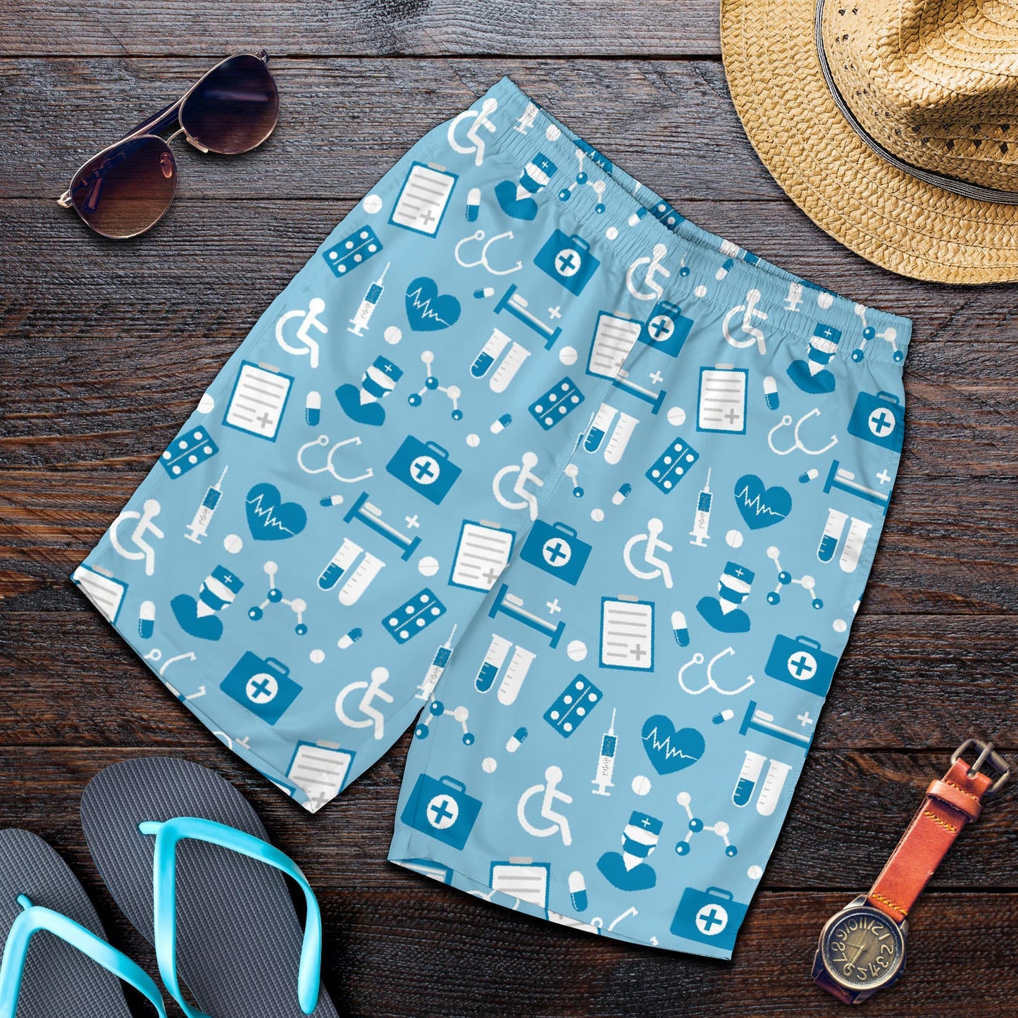 Medical Pattern Print Design 05 Mens Shorts