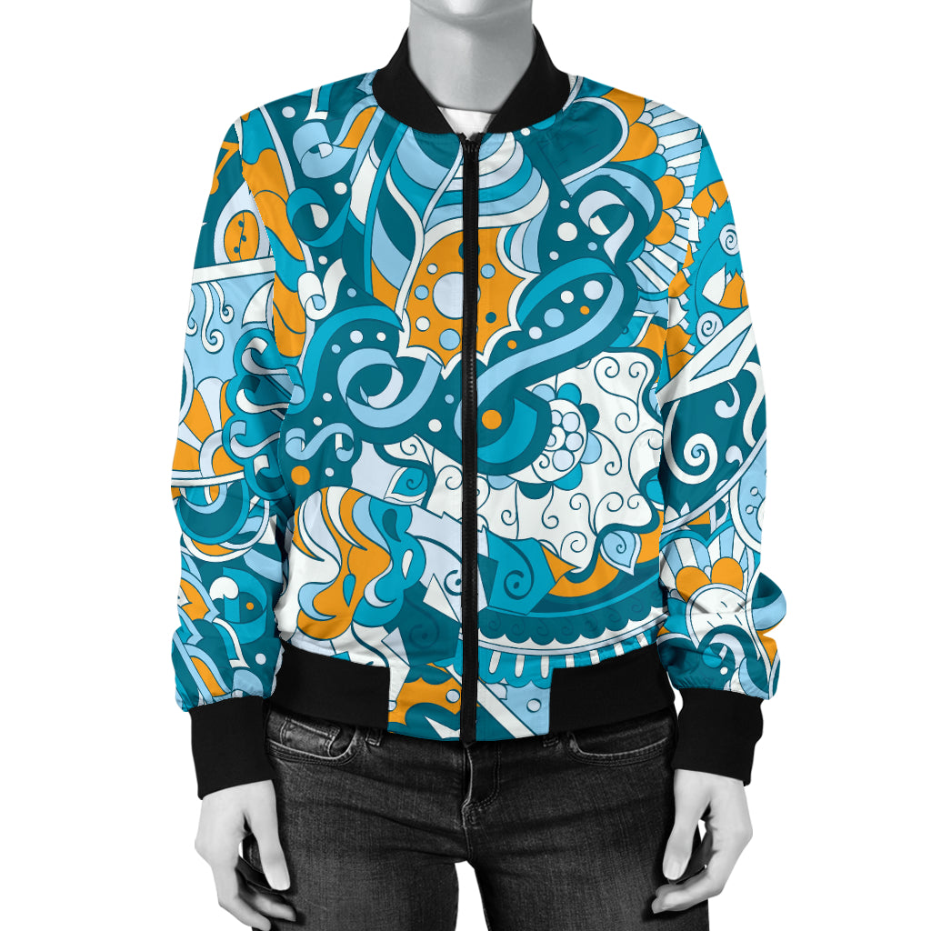 Funky Retro Pattern Print Design A03 Women's Bomber Jacket