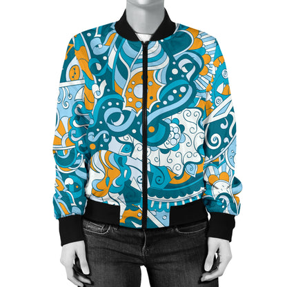 Funky Retro Pattern Print Design A03 Women's Bomber Jacket