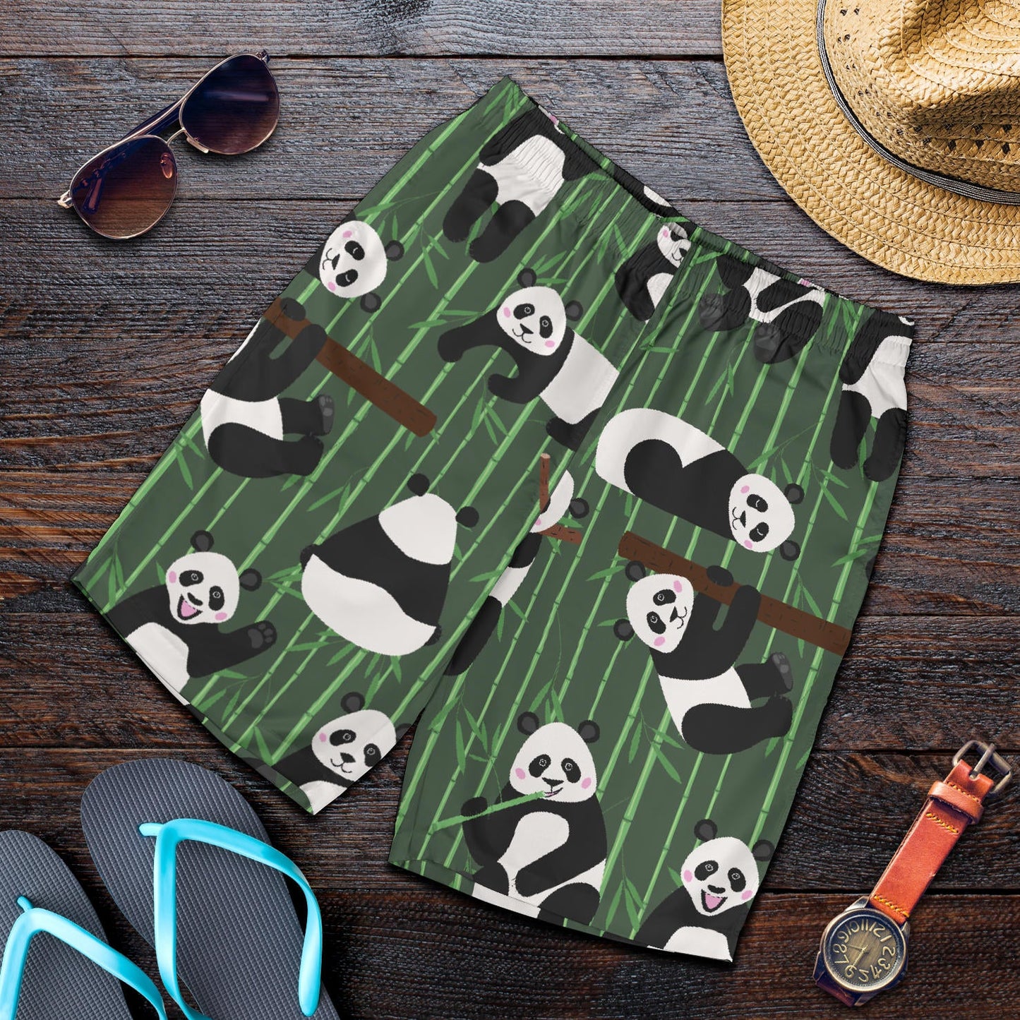 Panda Pattern Print Design A04 Mens Shorts