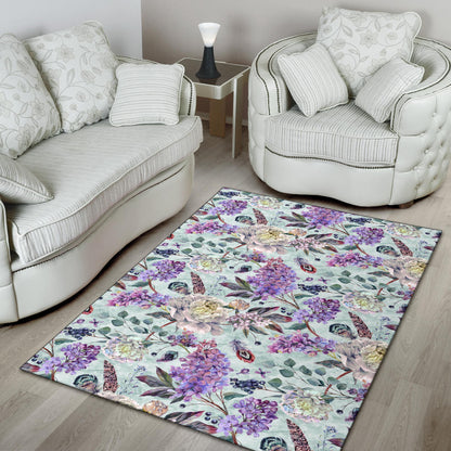 Lilac Pattern Print Design LI06 Area Rugs