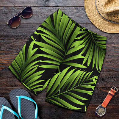 Green Neon Tropical Palm Leaves Mens Shorts