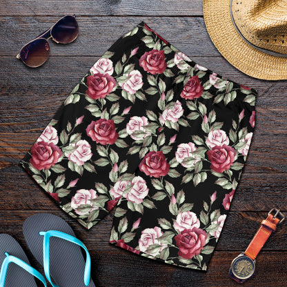 Rose Red Pink Pattern Print Design RO03 Mens Shorts