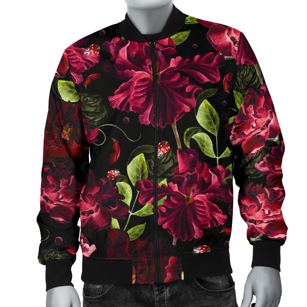 Iris Pattern Print Design IR03 Men Bomber Jacket