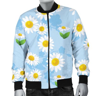 Daisy Pattern Print Design DS010 Men Bomber Jacket