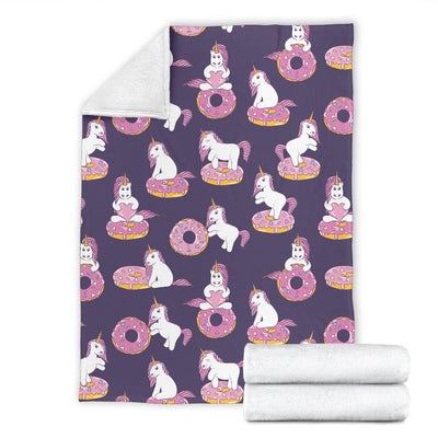 Donut Unicorn Pattern Print Design DN011 Fleece Blanket